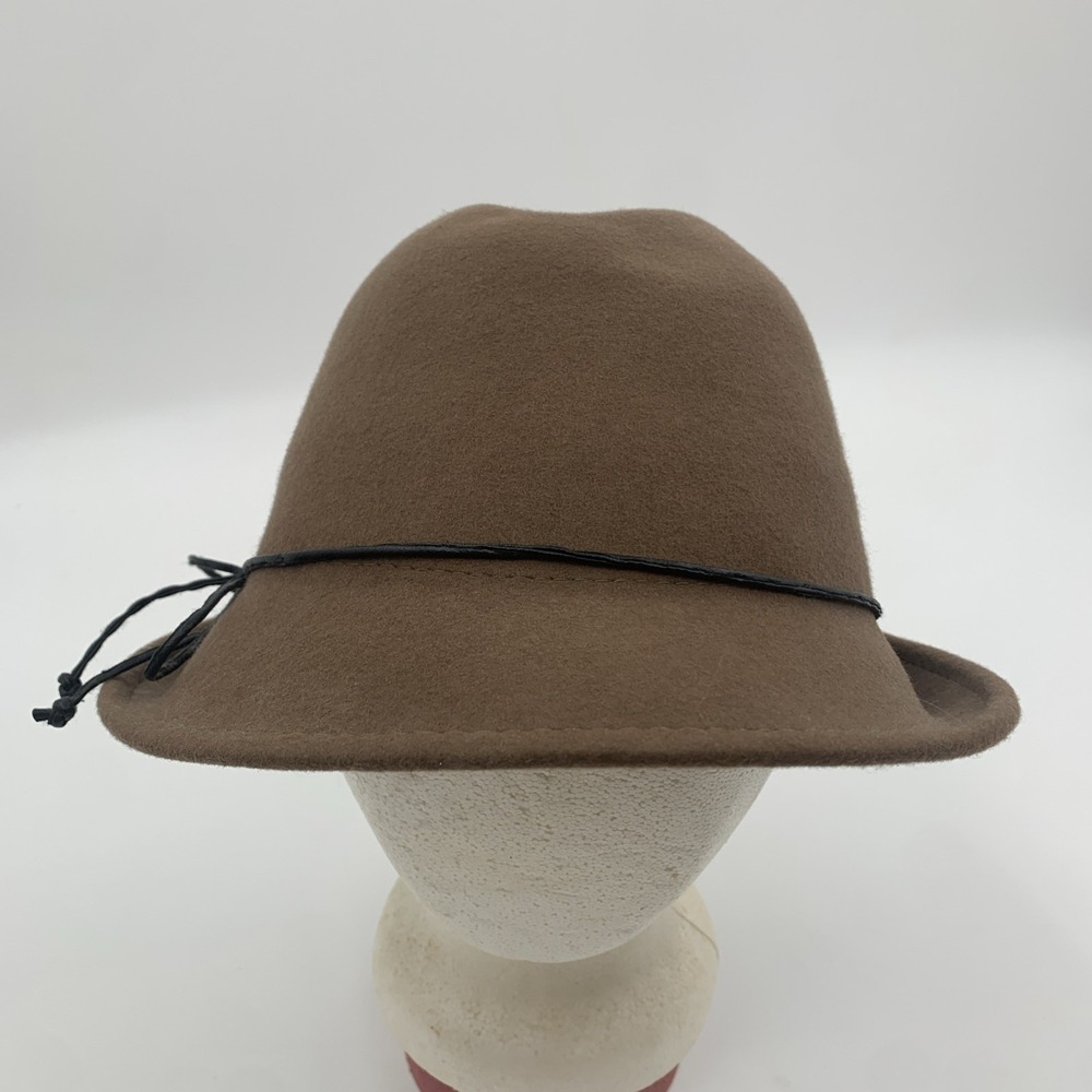 Scala Collezione Hat Cloche Fitted Womens One Size Brown Wool Felt Winter Warm